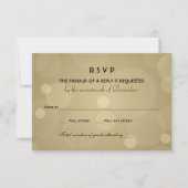 Elegante Champagner Gold und Black Wedding RSVP Karte (Vorderseite)