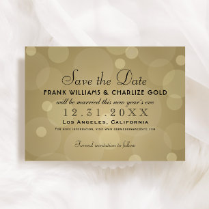 Elegante Champagner Gold und Black Wedding Save The Date
