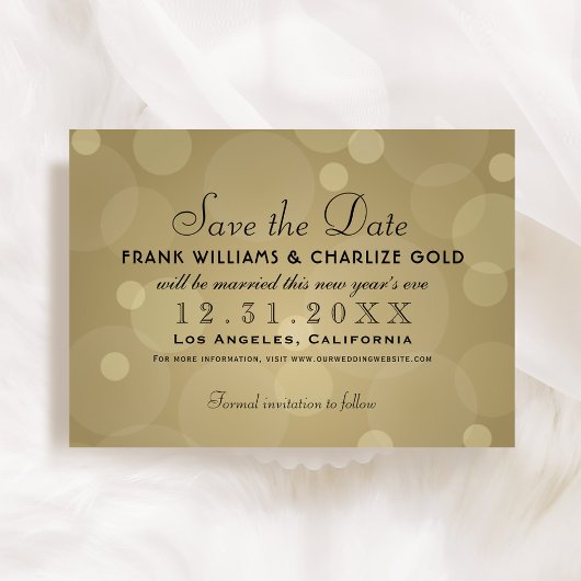 Elegante Champagner Gold und Black Wedding Save The Date