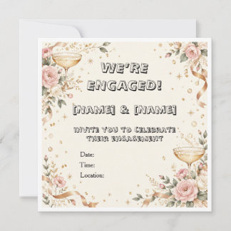 Elegante Champagner-Hochzeitseinladung Einladung