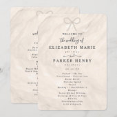 Elegante Champagner-Perlen-Schleife Hochzeitszerem Programm (Vorne/Hinten)