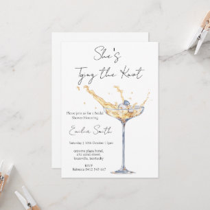 Elegante Champagner  Ring Brautparty Einladung