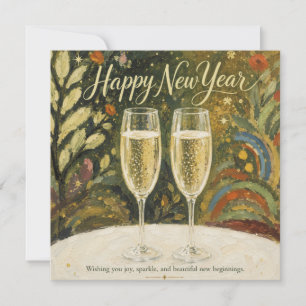 Elegante Champagner-Trinkspruch-Volkskunst Frohes Karte