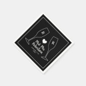 Elegante Champagnerbrille Serviette (Ecke)