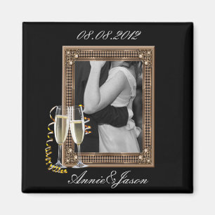 Elegante Champagnergläser Hochzeit Magnet