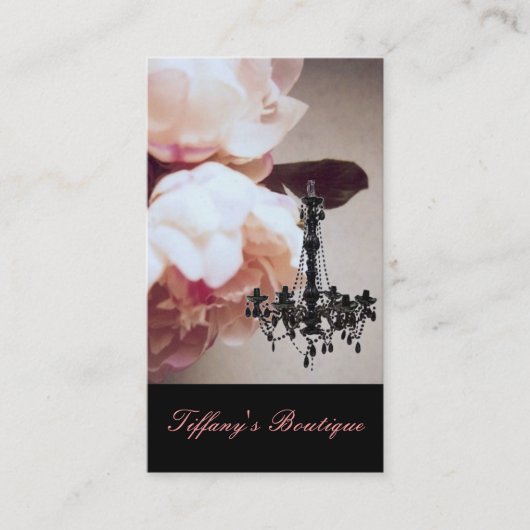 Elegante Chandelier Boutique Business Cards Visitenkarte (Vorderseite)