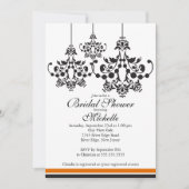 Elegante Chandelier Bridal Dusche Einladung (Vorderseite)