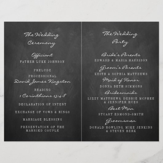 Elegante Chandelier Chalkboard Wedding Collection (Rückseite)