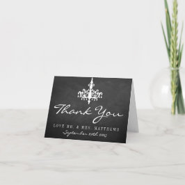 Elegante Chandelier Chalkboard Wedding Collection Dankeskarte