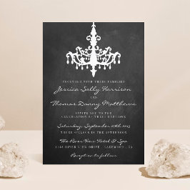 Elegante Chandelier Chalkboard Wedding Collection Einladung