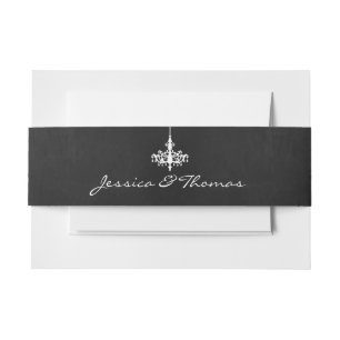Elegante Chandelier Chalkboard Wedding Collection Einladungsbanderole
