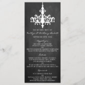 Elegante Chandelier Chalkboard Wedding Collection Menükarte (Vorderseite)