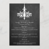 Elegante Chandelier Chalkboard Wedding Collection Menükarte (Vorderseite)