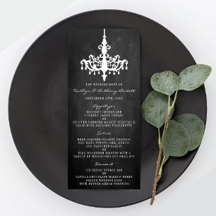 Elegante Chandelier Chalkboard Wedding Collection Menükarte