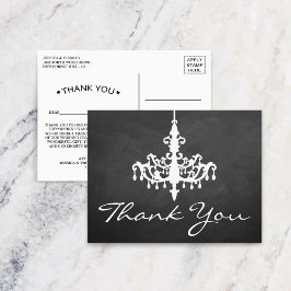Elegante Chandelier Chalkboard Wedding Collection Postkarte