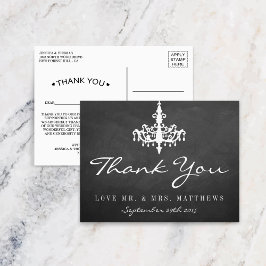Elegante Chandelier Chalkboard Wedding Collection Postkarte