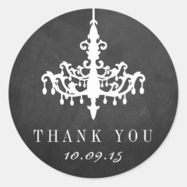 Elegante Chandelier Chalkboard Wedding Collection Runder Aufkleber