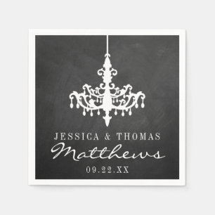Elegante Chandelier Chalkboard Wedding Collection Serviette
