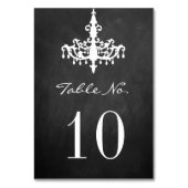 Elegante Chandelier Chalkboard Wedding Collection Tischnummer (Rückseite)