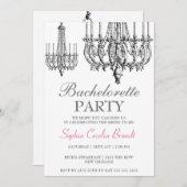 Elegante Chandelier-Party Einladung (Vorne/Hinten)