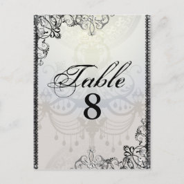 Elegante Chandelier & Schnörkel Tischnummer