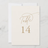 Elegante Charm 12x18 Ivory Gold Wedding Tischnumme (Vorderseite)