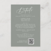 Elegante Charm Dunkle Sage Wedding Details Card Begleitkarte (Vorderseite)