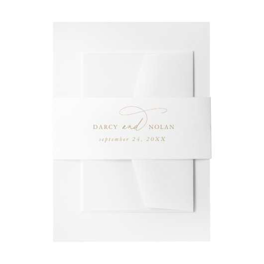 Elegante Charm Gold Wedding Invitation Bly Band (Vorderseite Beispiel)