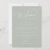 Elegante Charm Green Wedding Itinerary Template (Vorderseite)