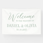 Elegante Charm Green Wildblume Wed Seating Charts Banner (Horizontal)