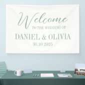 Elegante Charm Green Wildblume Wed Seating Charts Banner (Messe)