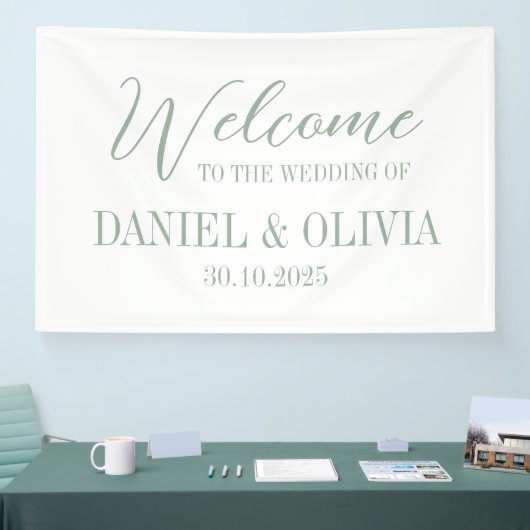 Elegante Charm Green Wildblume Wed Seating Charts Banner (Messe)