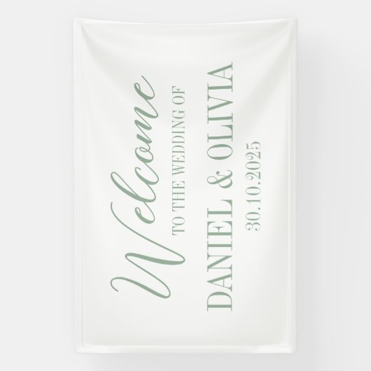 Elegante Charm Green Wildblume Wed Seating Charts Banner (Vertikal)
