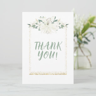 Elegante Charm Green Wildblume Wedding Dankeskarte