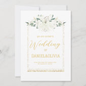 Elegante Charm Green Wildblume Wedding Einladung (Vorderseite)