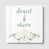 Elegante Charm Green Wildblume Wedding Gästebuch (Rückseite)