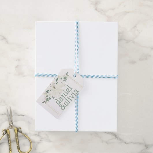 Elegante Charm Green Wildblume Wedding Geschenkanhänger (Mit Garn)