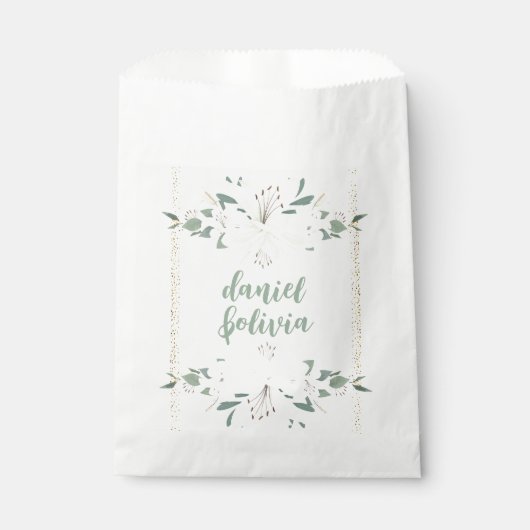 Elegante Charm Green Wildblume Wedding Geschenktütchen (Vorderseite)