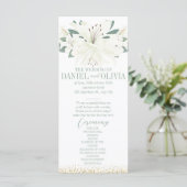 Elegante Charm Green Wildblume Wedding Programs (Stehend Vorderseite)