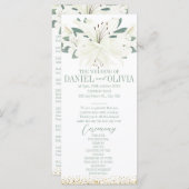 Elegante Charm Green Wildblume Wedding Programs (Vorne/Hinten)