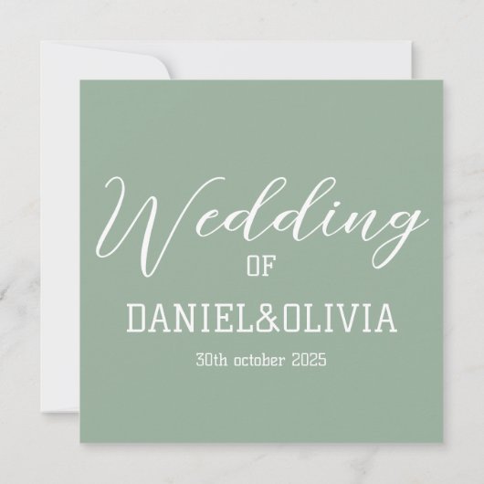 Elegante Charm Green Wildblume Wedding Save The Date (Rückseite)