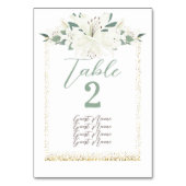 Elegante Charm Green Wildblume Wedding Tischnummer (Vorderseite)