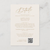 Elegante Charm Ivory and Gold Wedding Details Card Begleitkarte (Vorderseite)