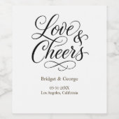 Elegante Charm Liebe und Cheers Weinetikett (Einzelnes Label)
