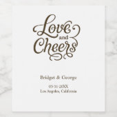 Elegante Charm Liebe und Cheers Weinetikett (Einzelnes Label)