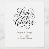 Elegante Charm Liebe und Cheers Weinetikett (Einzelnes Label)