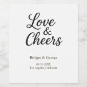 Elegante Charm Liebe und Cheers Weinetikett (Einzelnes Label)