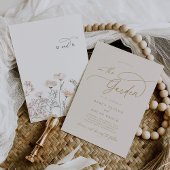 Elegante Charm Monogram Ivory Wildblume Wedding Einladung