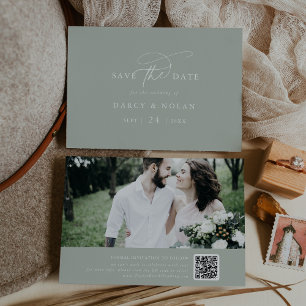 Elegante Charm Sage Grüne Hochzeit speichern das D Save The Date