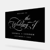 Elegante Charm Script Wedding Welcome Black Acrylschild (Winkel)